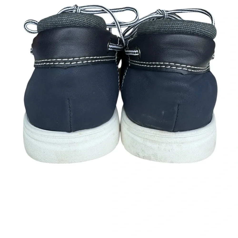 Thom McAn Navy Boat Shoes Lace Up Deck Shoes Preppy Coastal Men’s 8.5